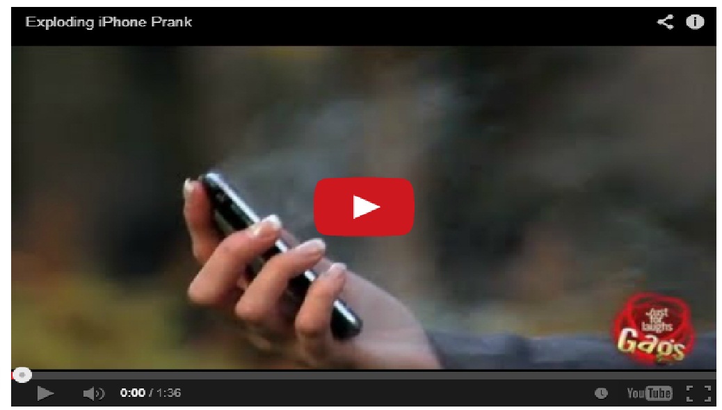 Funny prank of iphone explosion