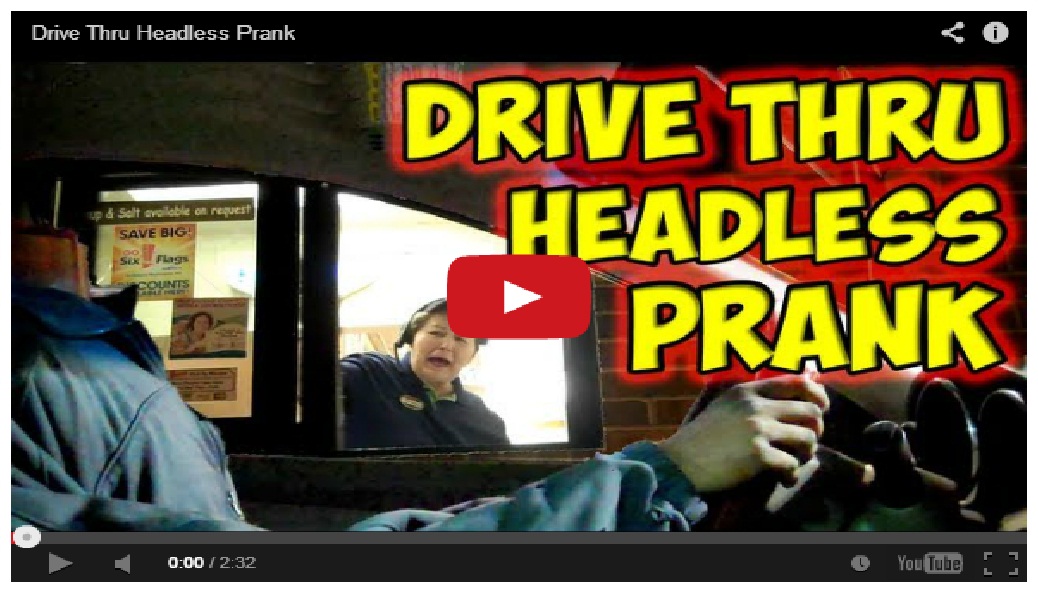 Drive thru headless prank { Very Funny Video }