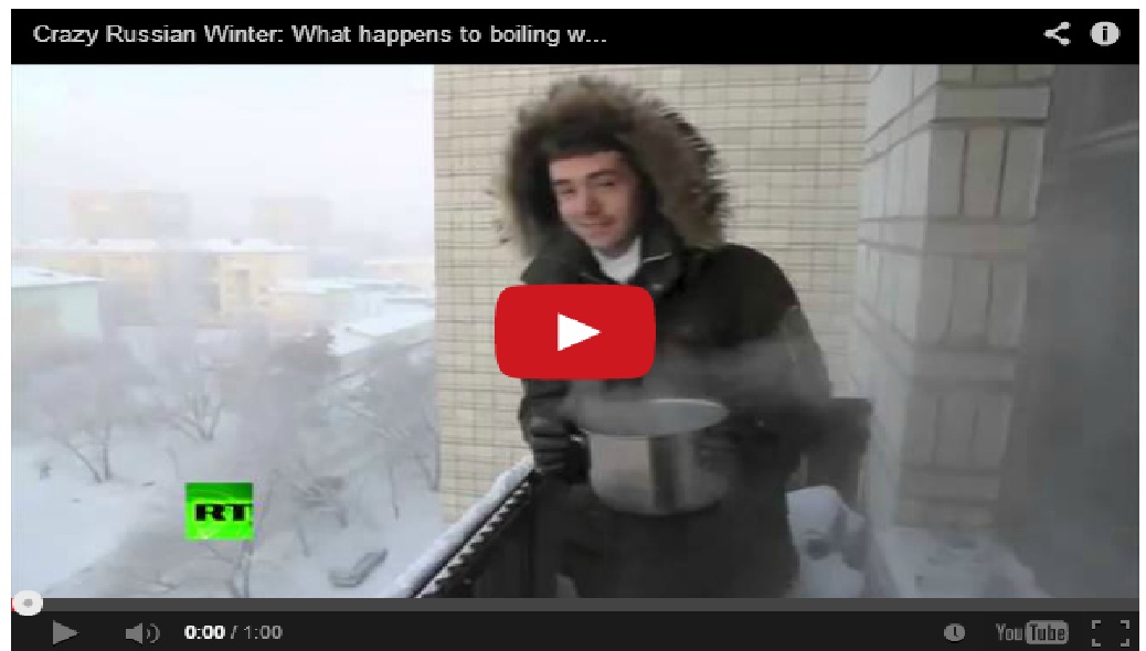 Boiling water turns into snow in Russia
