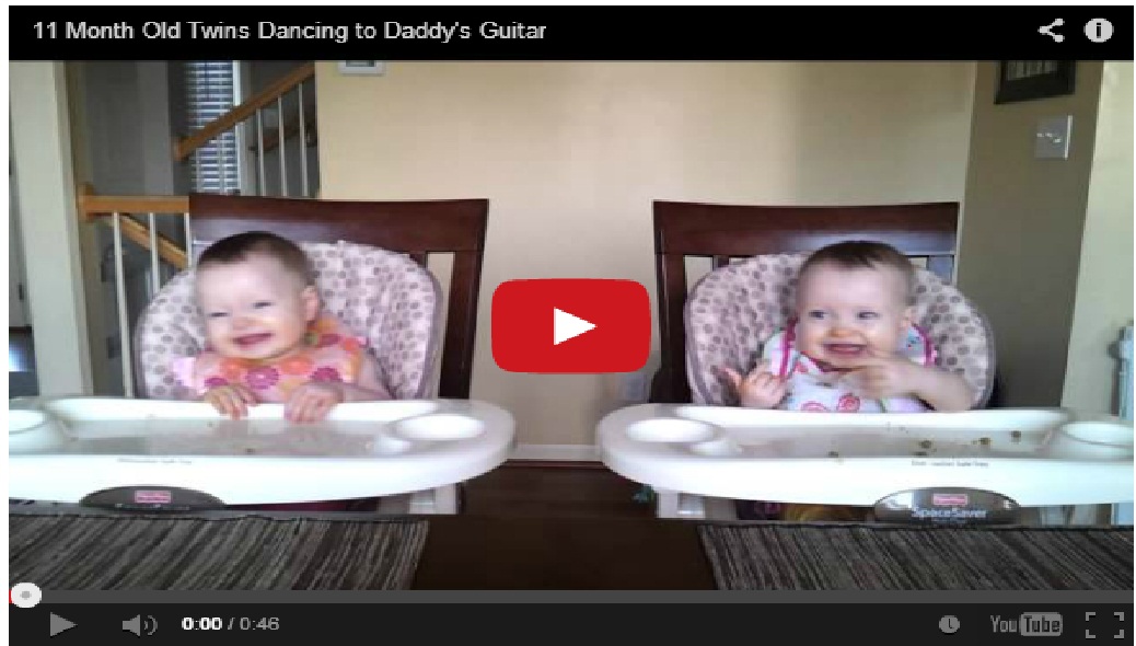 So Cute !! 11 Month old twins dancing to guitar