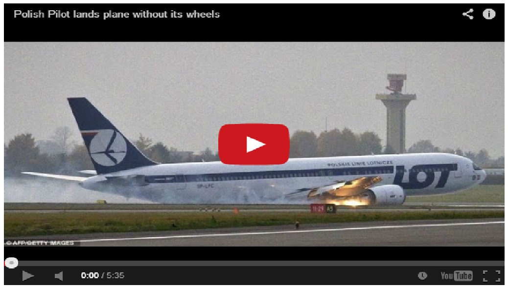 OMG!! Plane lands without its wheels { Must Watch }
