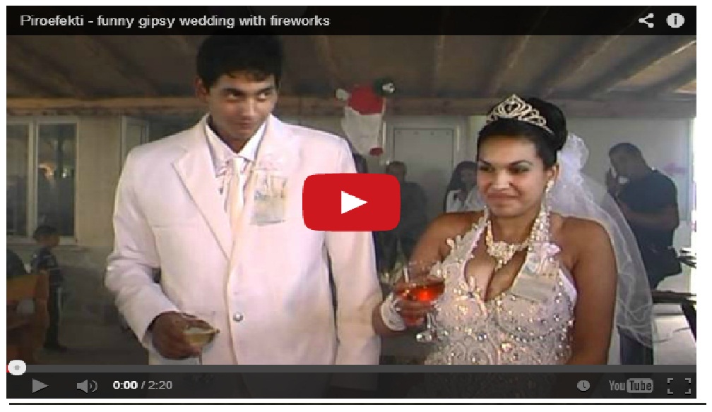 Funny !!! Gipsy wedding with fireworks