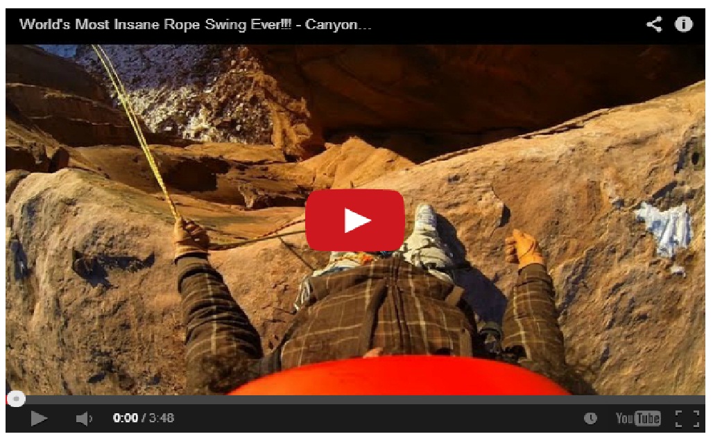 Wow !!  World’s most insane rope swing ever
