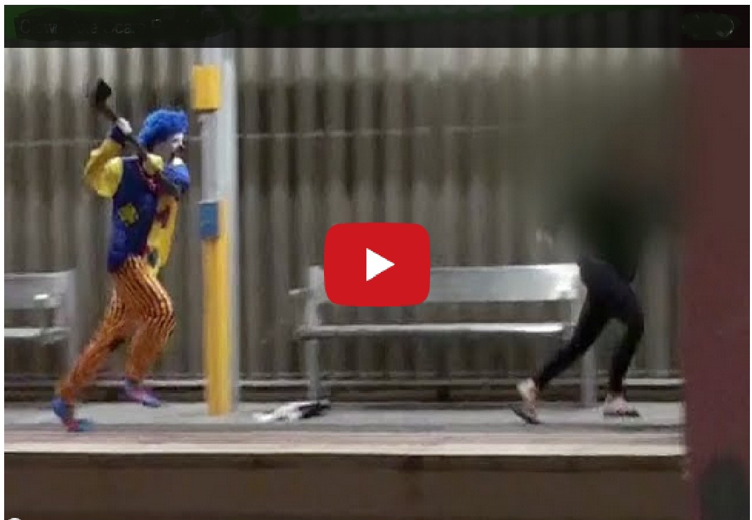 Funny !! Nightmare just turns real – Clown axe scare prank