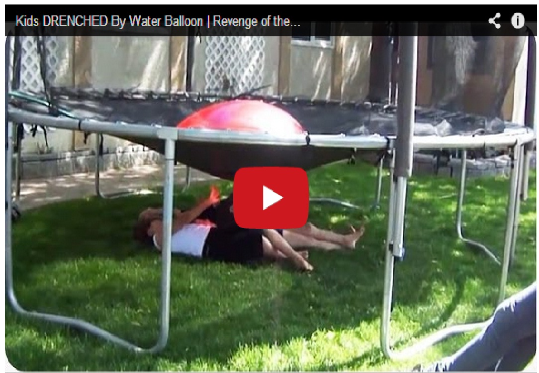 Funny !! Kids drenched by water balloon